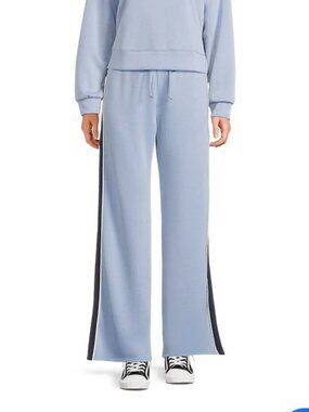 Moa Moa Wide Leg Pants Light Blue Dark Blue Women's Size Large